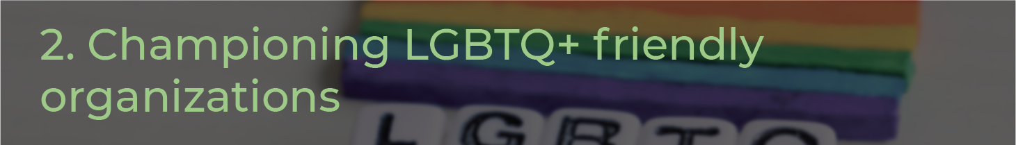 Championing LGBTQ+ friendly organizations