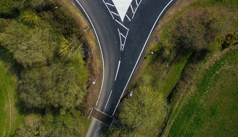 Highway with two paths